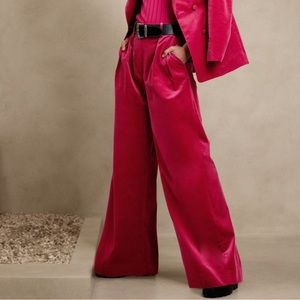Banana Republic Pink/Berry Relaxed Velvet Pants